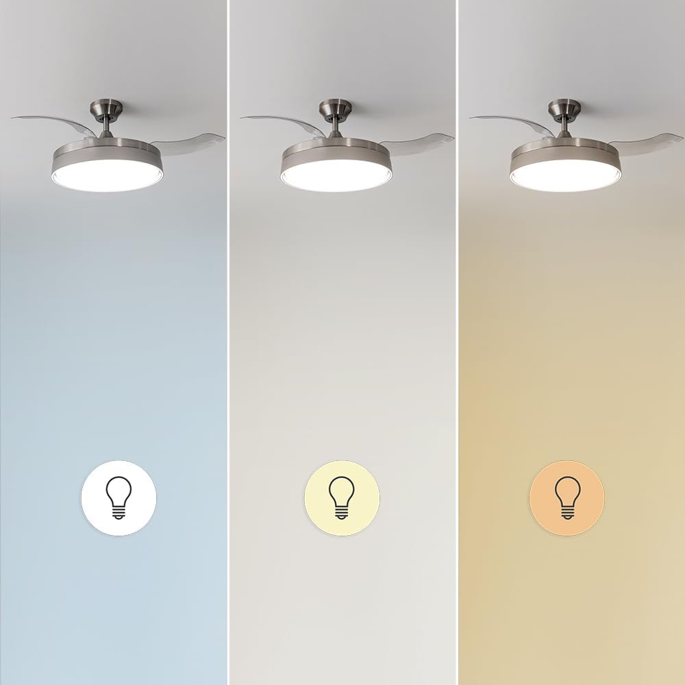 ENERGYSILENCE 4280 CEILING FAN WHITE,106CM, 3 HIDDEN BL