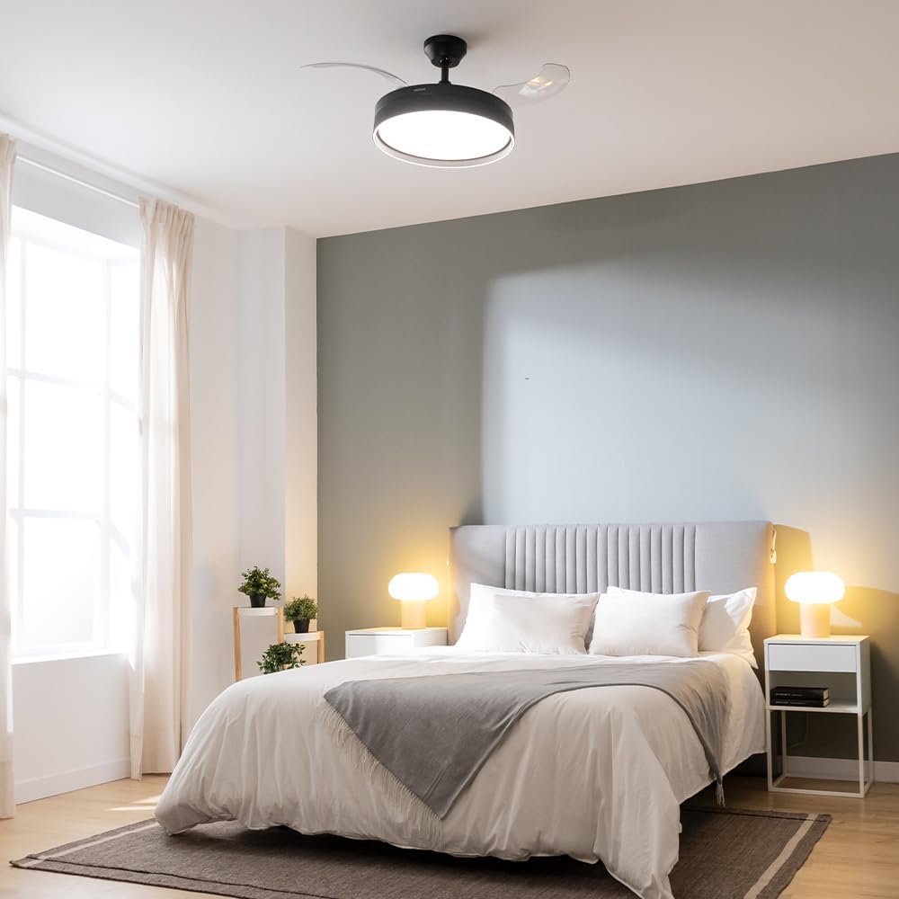 ENERGYSILENCE 4280 CEILING FAN BLACK,106CM, 3 HIDDEN BL