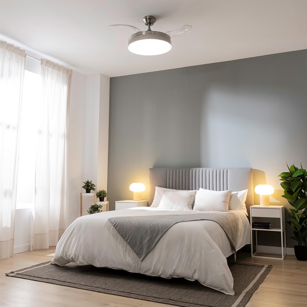 ENERGYSILENCE 4280 CEILING FAN WHITE,106CM, 3 HIDDEN BL