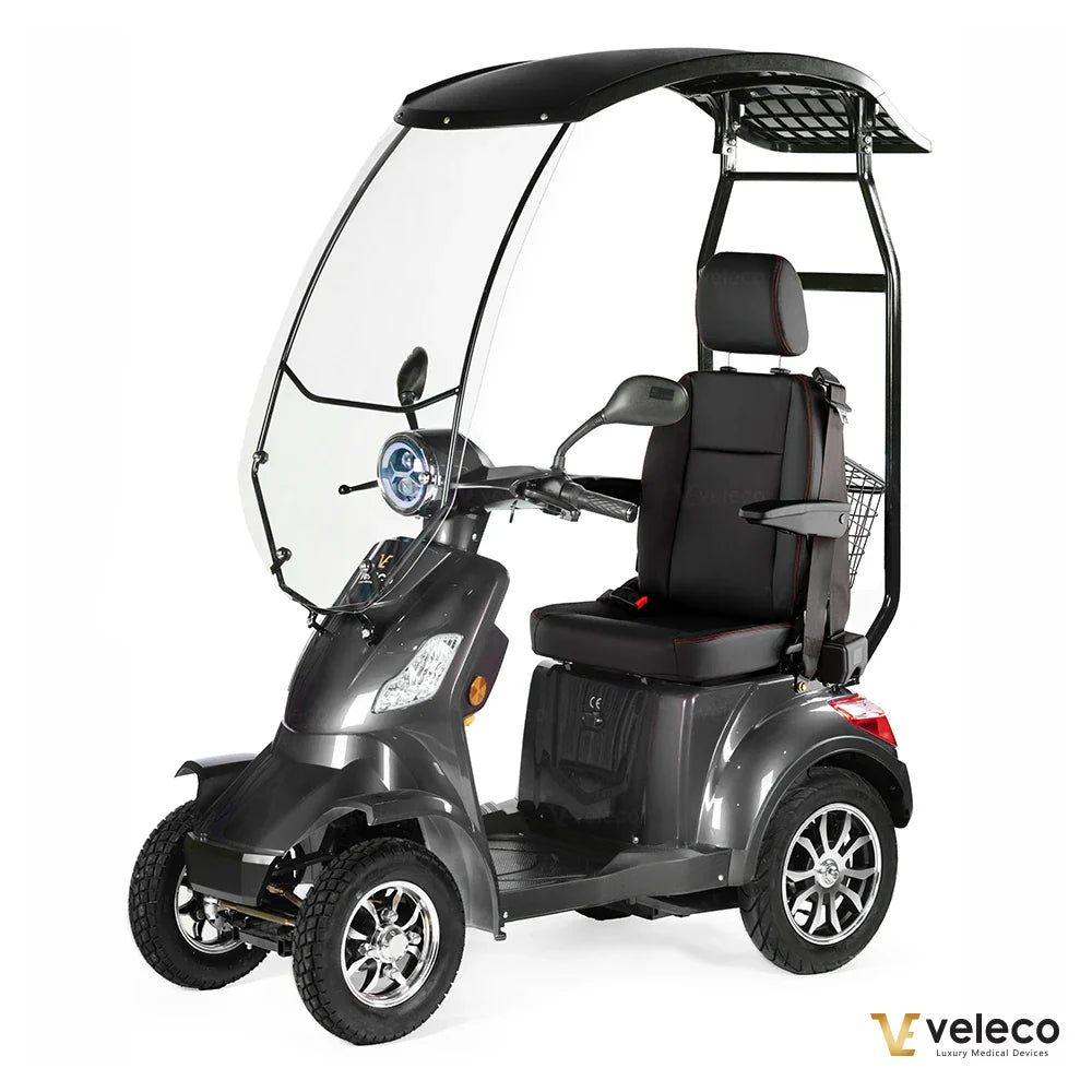FASTER GREY CAPTAIN SEAT & CANOPY 4 SOLID WHEELS GEL