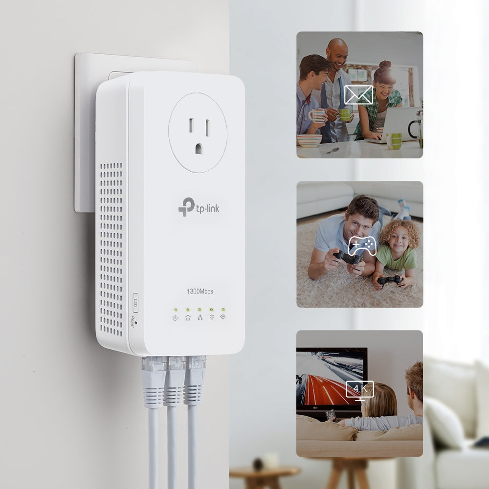 TP-LINK AV1300 GIGABIT PASSTHROUGH POWERLINE WIFI KIT