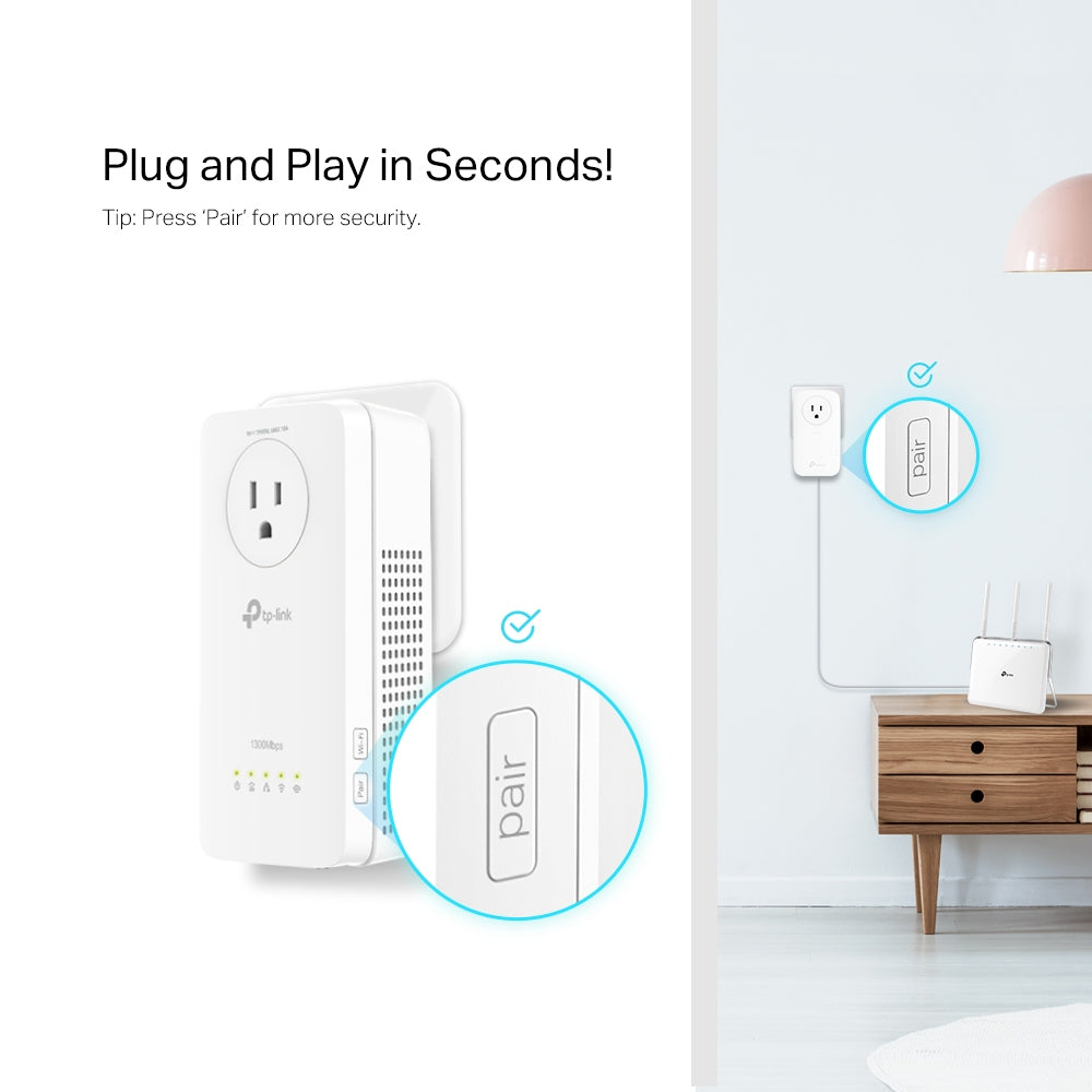 TP-LINK AV1300 GIGABIT PASSTHROUGH POWERLINE WIFI KIT