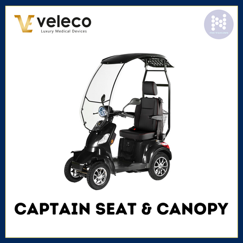 FASTER BLACK CAPTAIN SEAT & CANOPY 4 SOLID WHEELS GEL
