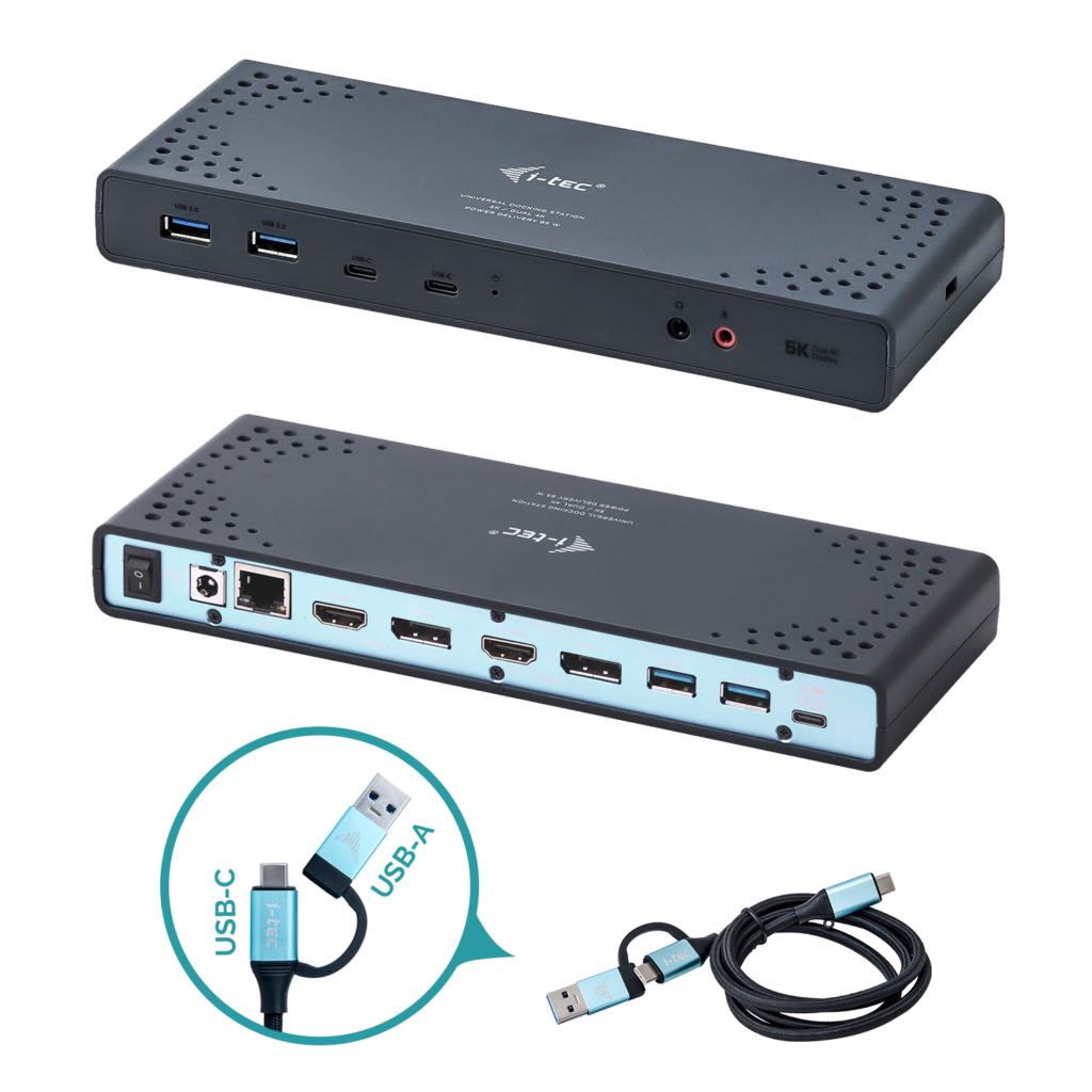 I-TECH DUAL DISPLAY DOCKING STATION. USB 3.0/USB-C/HDMI/DP/ETHERNET