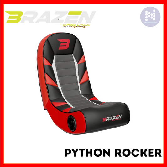 BRAZEN PYTHON2.0 BLUETOOTH ROCKER GAMING CHAIR BLACK & RED