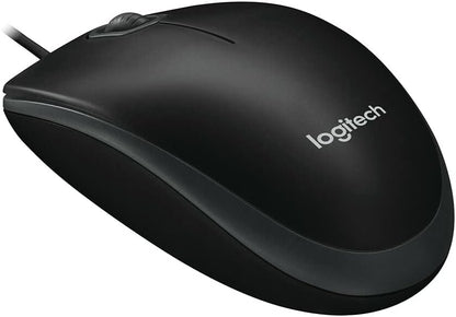Logitech B100 Mouse - Optical - Cable - 3 Button