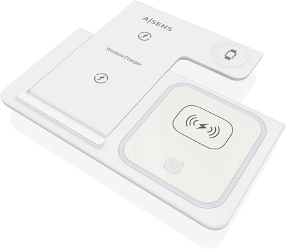 AISENS 3-1 WIRELESS CHARGING DOCK 15W (-44) WHITE