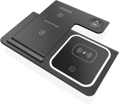 AISENS 3-1 WIRELESS CHARGING DOCK 15W (-44) BLACK