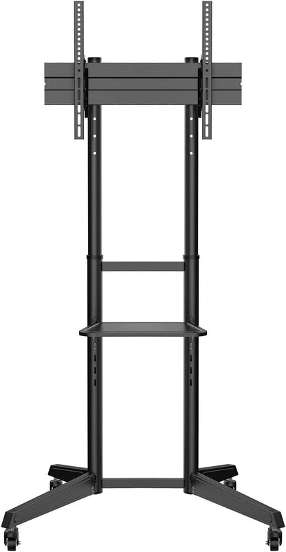 AISENS - FT70TE-211 - Eco Floor Stand with Wheel, DVD Tray for Monitor/TV 50 kg 37-70, Black