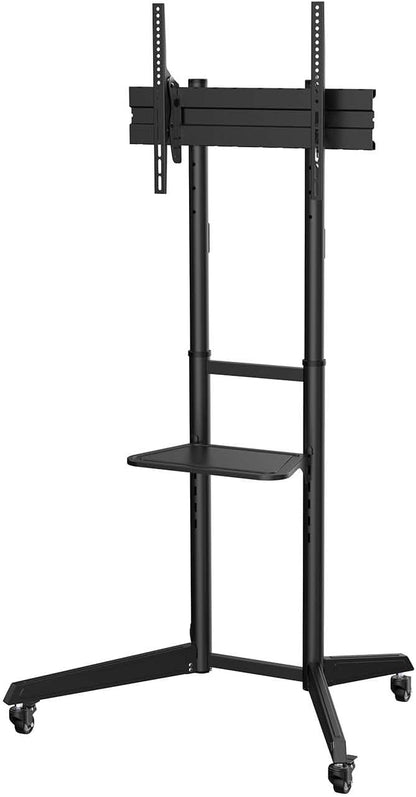 AISENS - FT70TE-211 - Eco Floor Stand with Wheel, DVD Tray for Monitor/TV 50 kg 37-70, Black