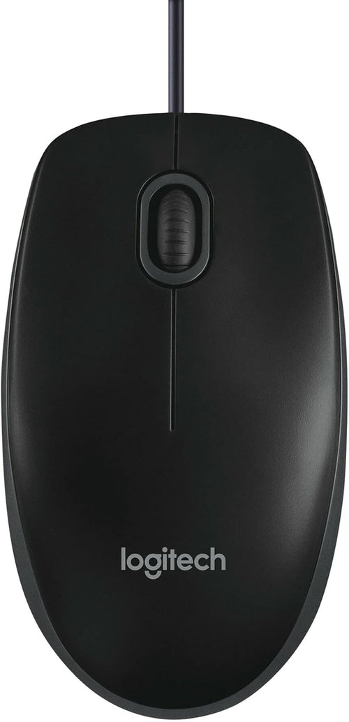 Logitech B100 Mouse - Optical - Cable - 3 Button