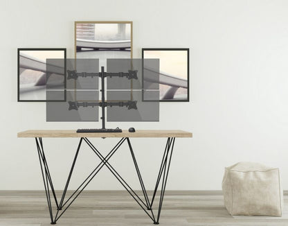 13-27" Articulating Quad Monitor Desk Mount Bracket"