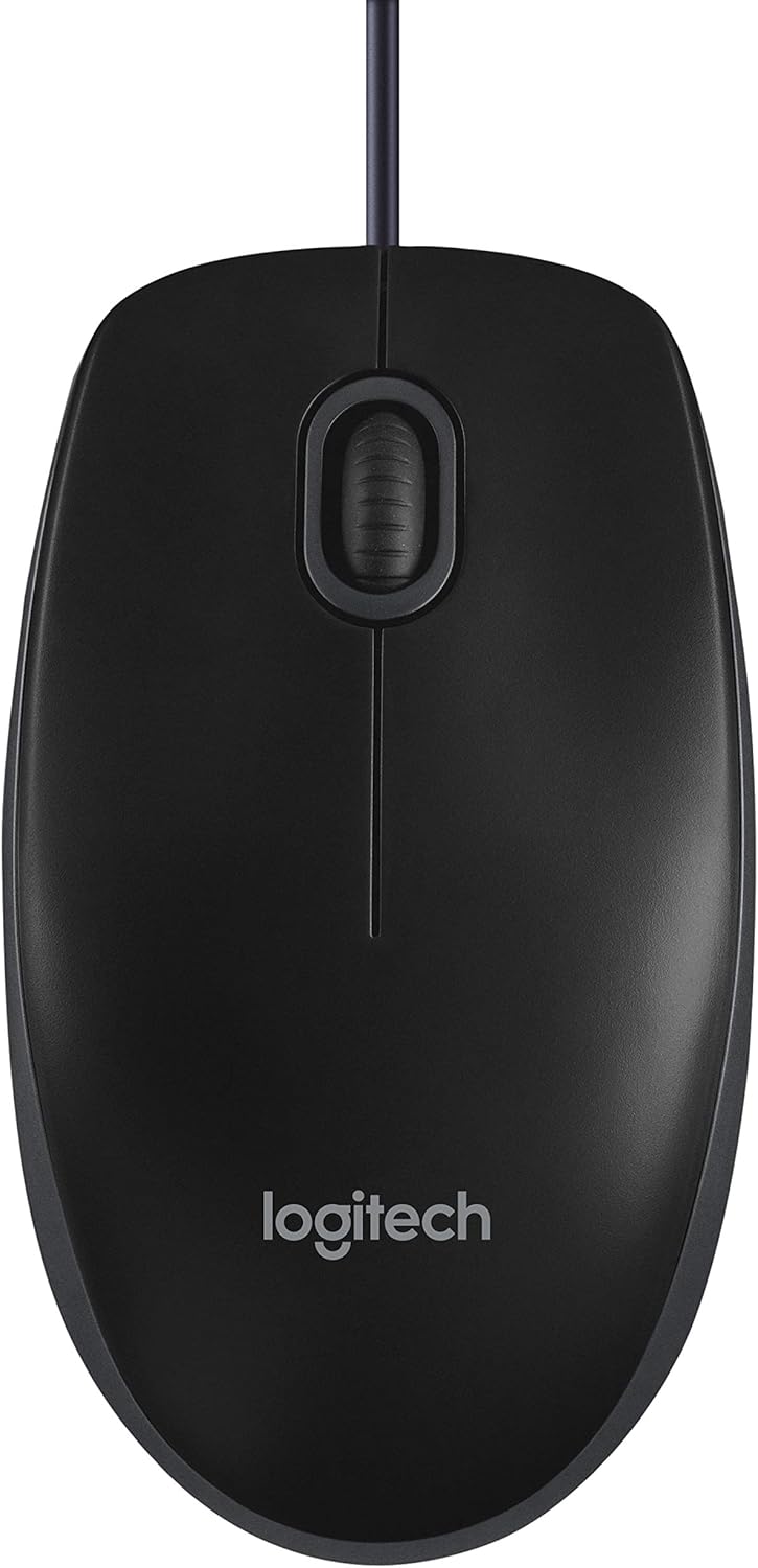 Logitech B100 Mouse - Optical - Cable - 3 Button