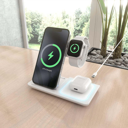 AISENS 3-1 WIRELESS CHARGING DOCK 15W (-44) WHITE
