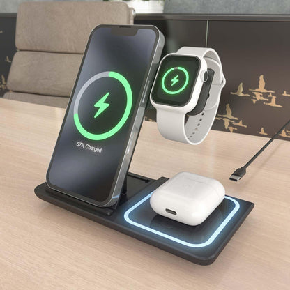 AISENS 3-1 WIRELESS CHARGING DOCK 15W (-44) BLACK