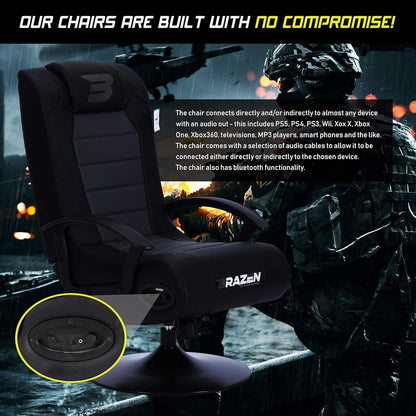 BRAZEN GAMING CHAIR 2.1 BLUETOOTH SURROUND BLACK