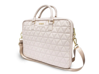 Guess PU Quilted 4G Metal Logo Computer Bag 15/16 Pink