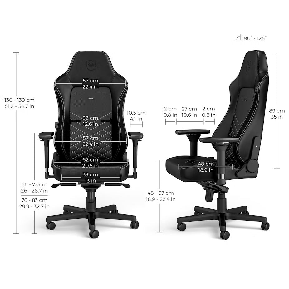 HERO GAMING CHAIR BLACK PLATINUM WHITE