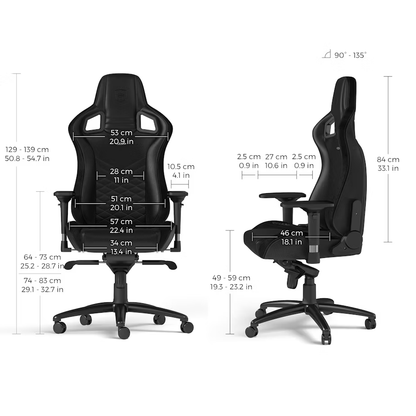 NOBLE EPIC PU LEATHER GAMING CHAIR BLACK