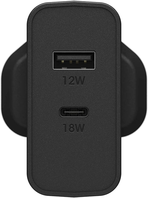 OTTERBOX 30 W AC ADAPTER UK-1 USB-C 18W. USB A 12W