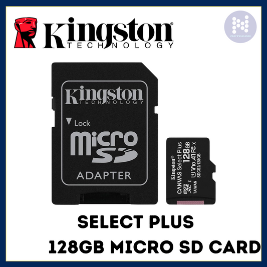 KINGSTON CANVAS SELECT PLUS 128GB MICRO SD CARD CLASS 10 W/ADAPTER
