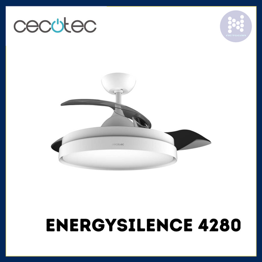 ENERGYSILENCE 4280 CEILING FAN WHITE,106CM, 3 HIDDEN BL