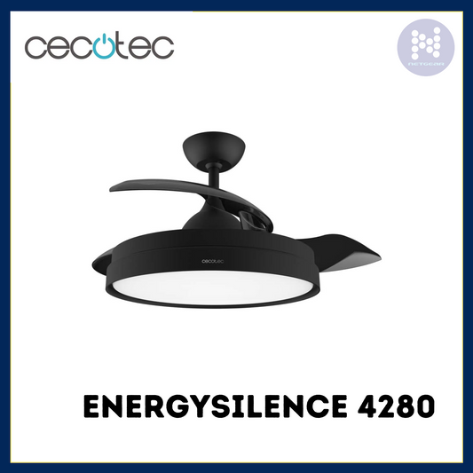 ENERGYSILENCE 4280 CEILING FAN BLACK,106CM, 3 HIDDEN BL