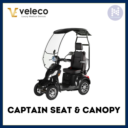 FASTER BLACK CAPTAIN SEAT & CANOPY 4 SOLID WHEELS GEL