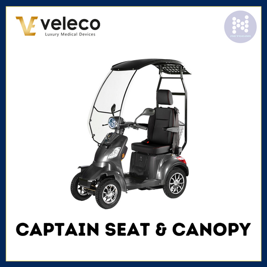 FASTER GREY CAPTAIN SEAT & CANOPY 4 SOLID WHEELS GEL