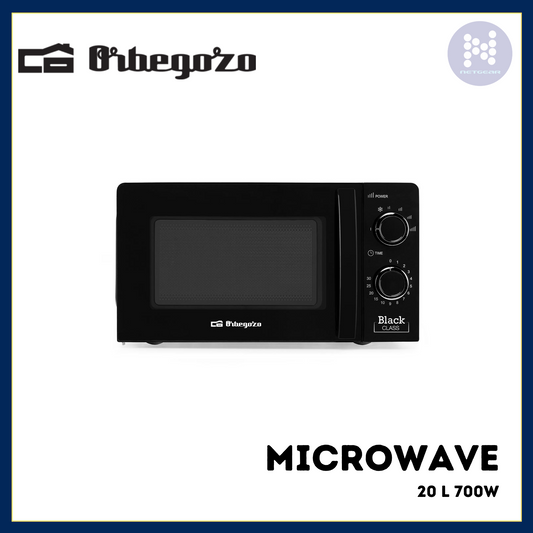 ORBEGOZO 20 L 700W BLACK MICROWAVE