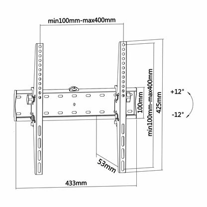 TV bracket with tilt 32 to 55" 400x400 40kg"