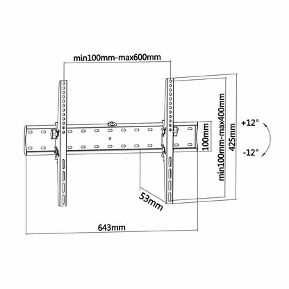 TV bracket with tilt 37 to 70" 600x400 40kg"