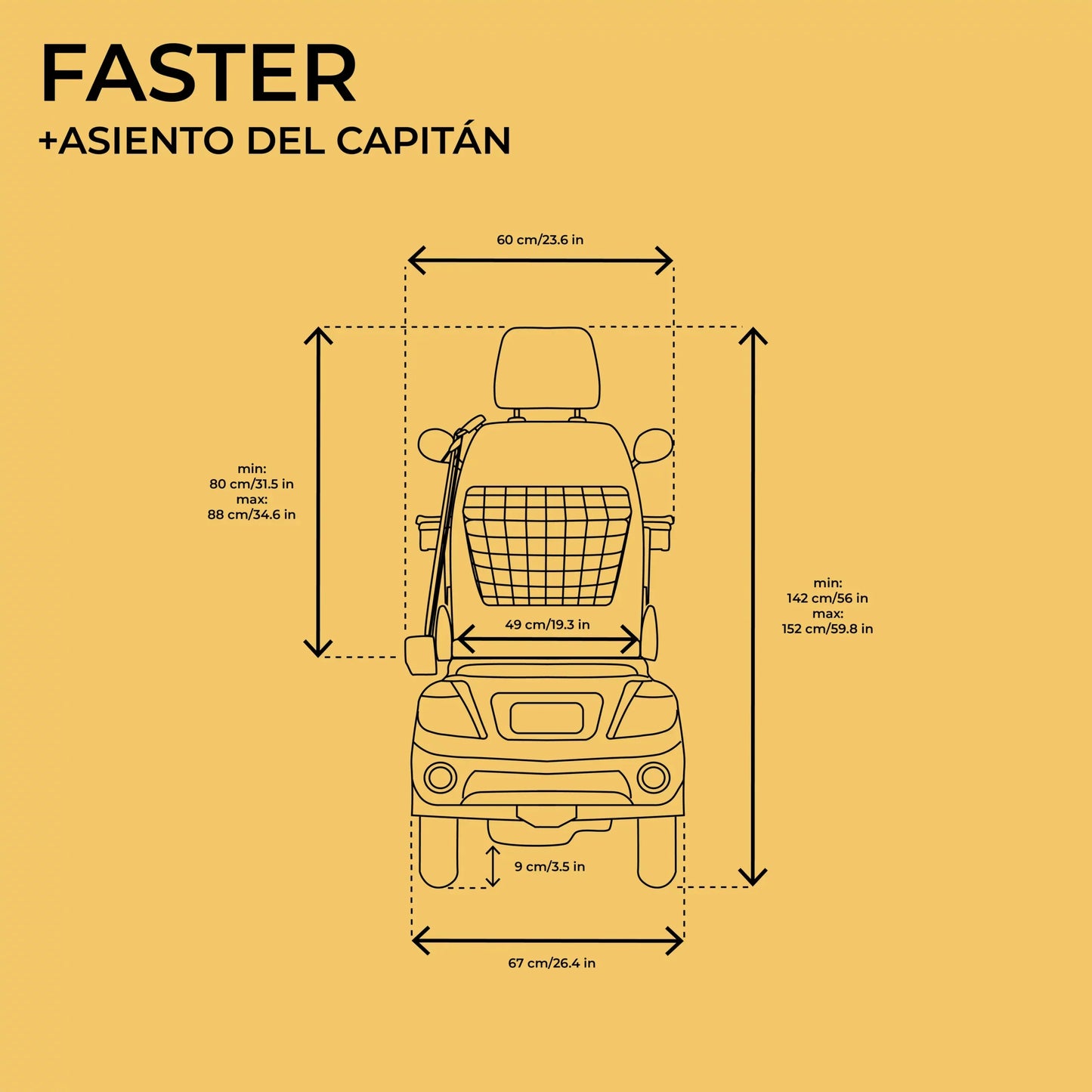 FASTER GREY CAPTAIN SEAT 4 SOLID WHEELS GEL BATTERY