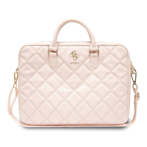 Guess PU Quilted 4G Metal Logo Computer Bag 15/16 Pink
