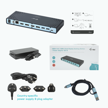 I-TECH DUAL DISPLAY DOCKING STATION. USB 3.0/USB-C/HDMI/DP/ETHERNET